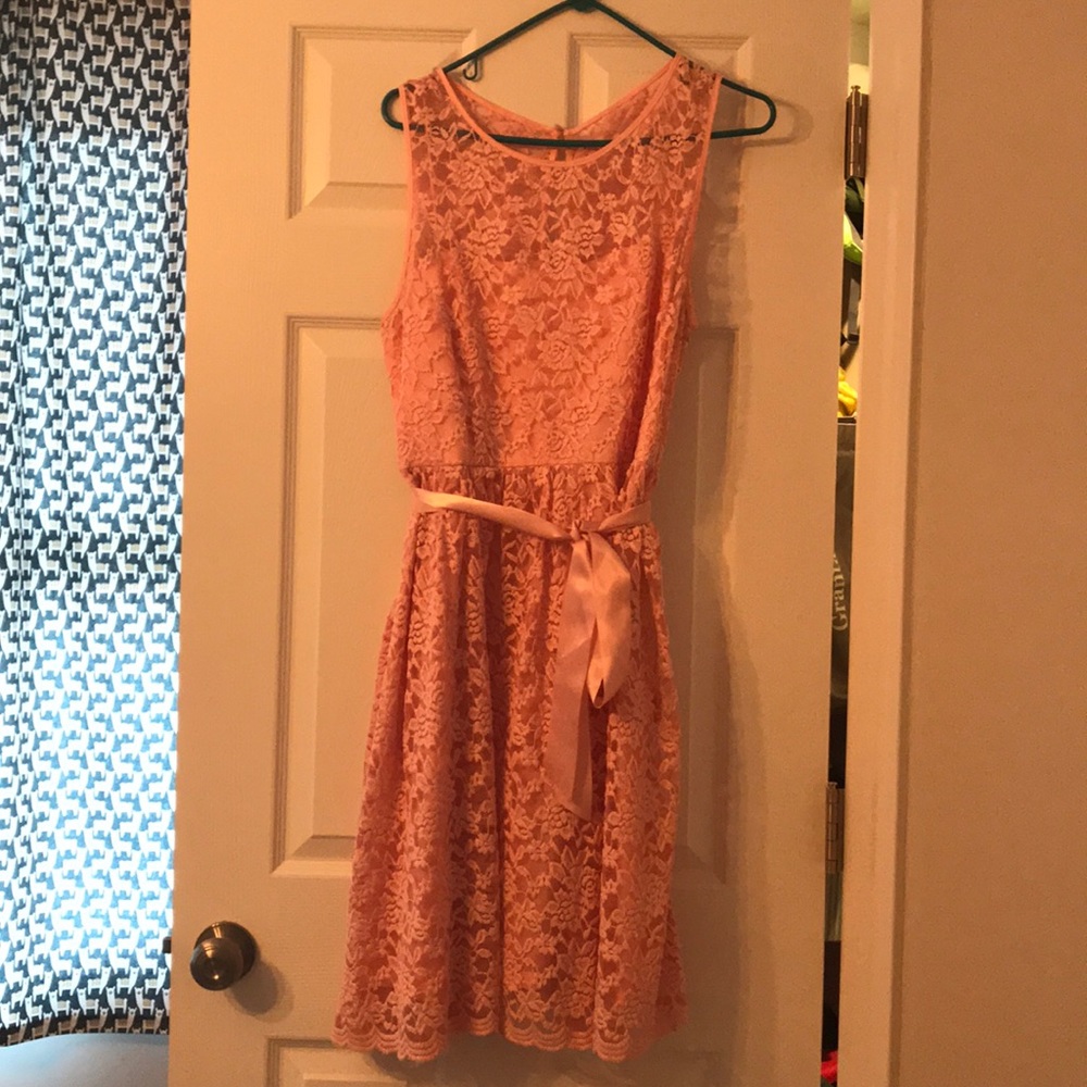 Pink lace dresss size 14